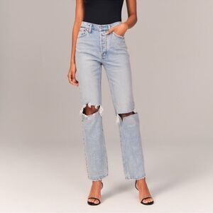 Abercrombie & Fitch High Rise The Dad Jeans NEW Size 29 / 8R Distressed